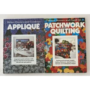 Better Homes and Gardens Patchwork and Quilting & Applique VTG Books, Lot of 2